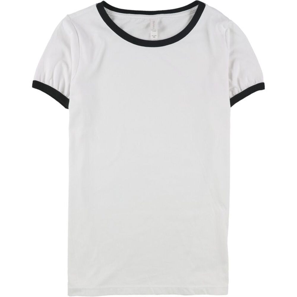Hybrid Womens Honolulu Ringer Basic T-Shirt, White, L, DM